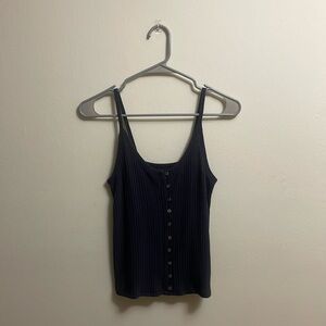 American Eagle Ribbed Button-Up Tank Top